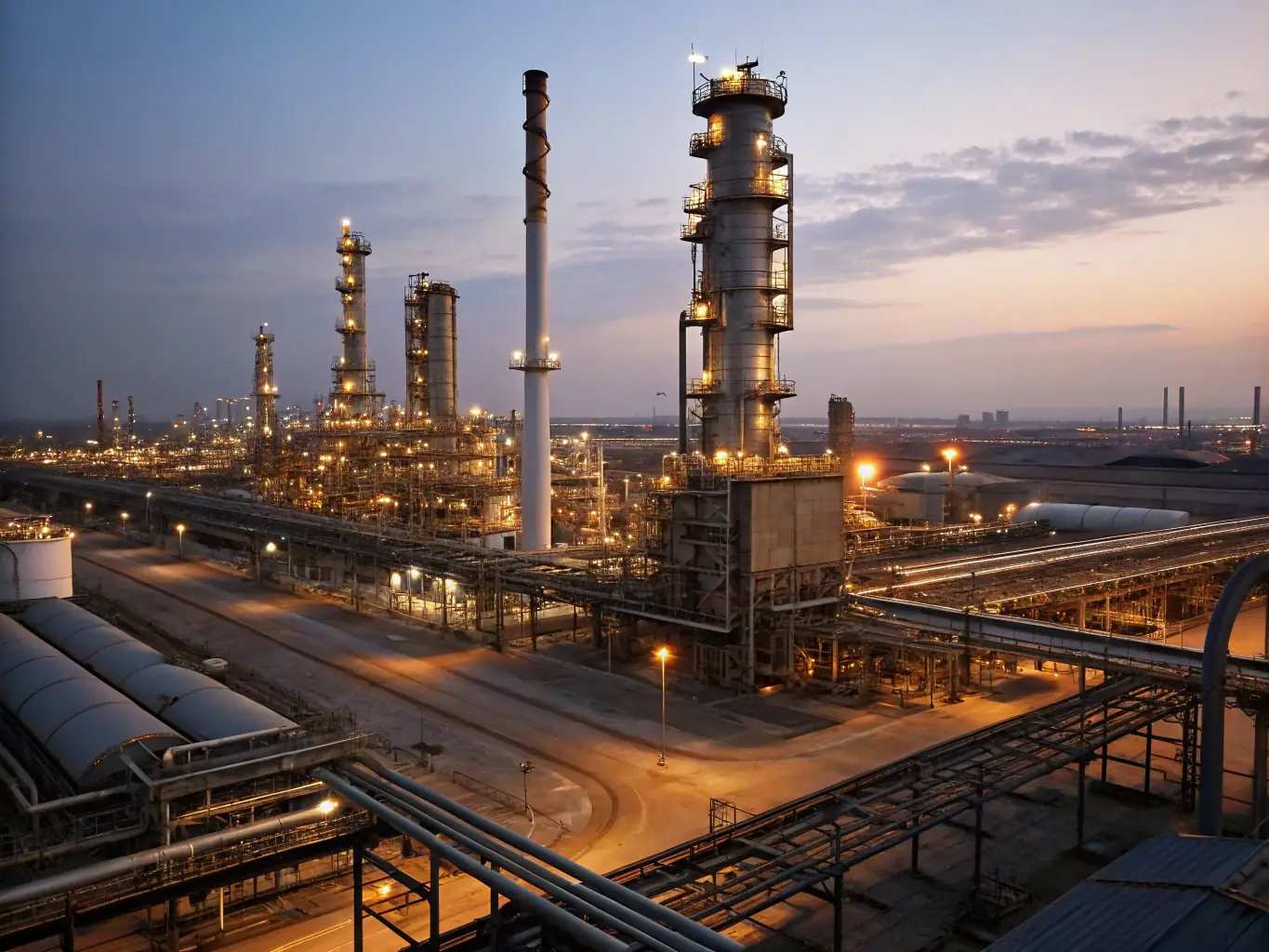 A wide shot of the Urum Azarbaijan Bitumen Refining Co. facility, emphasizing its modern infrastructure and commitment to quality production.